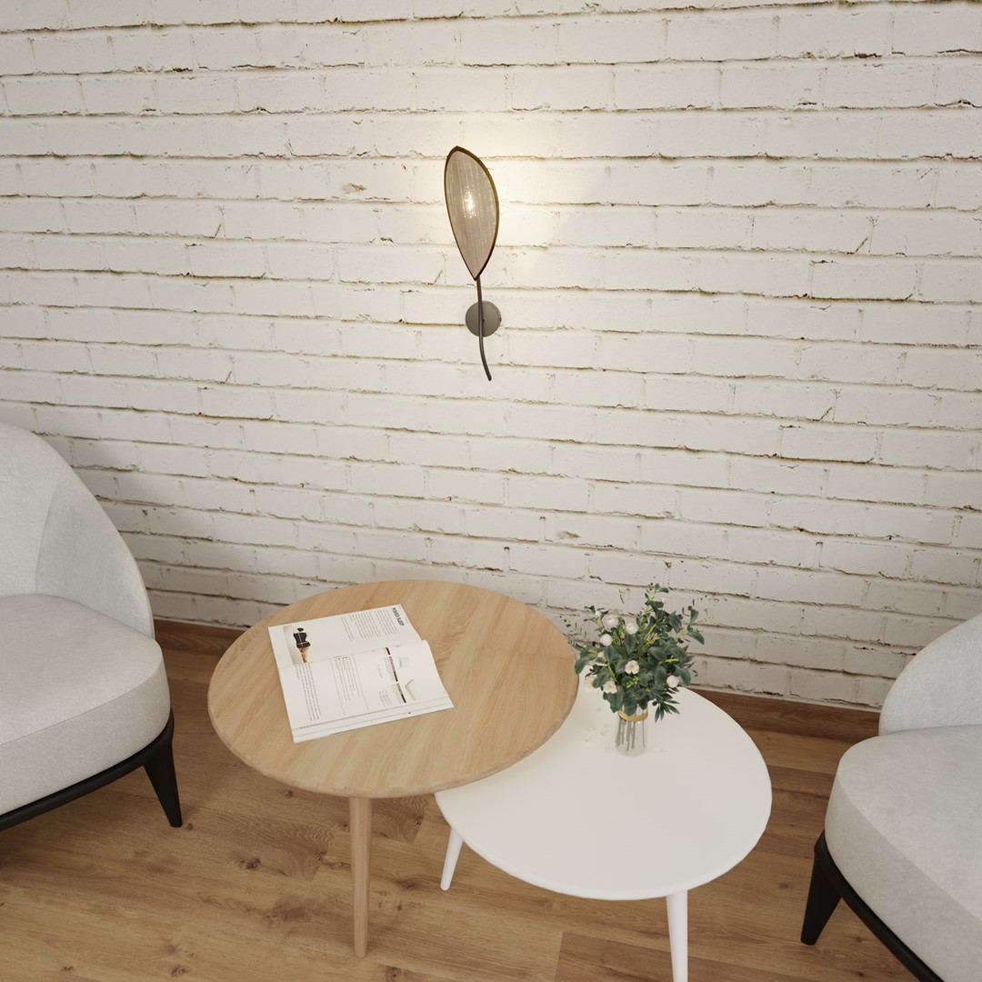 Emibig Zidna lampa LOTUS 230V 10W MAX LED E14 Čelik/ Tkanina Crna