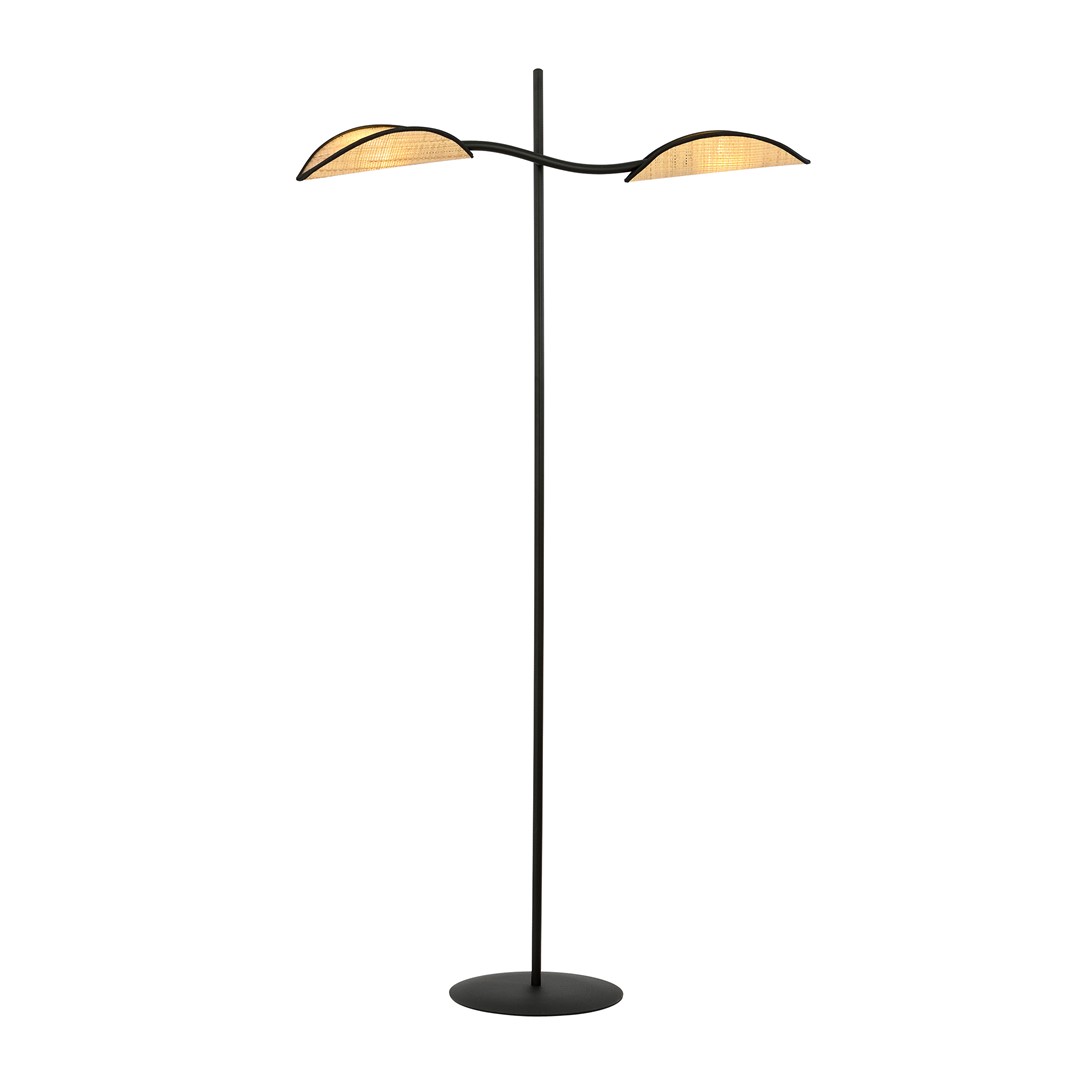 Emibig Podna lampa LOTUS 230V 10W MAX LED E14 Čelik/ Tkanina Crna