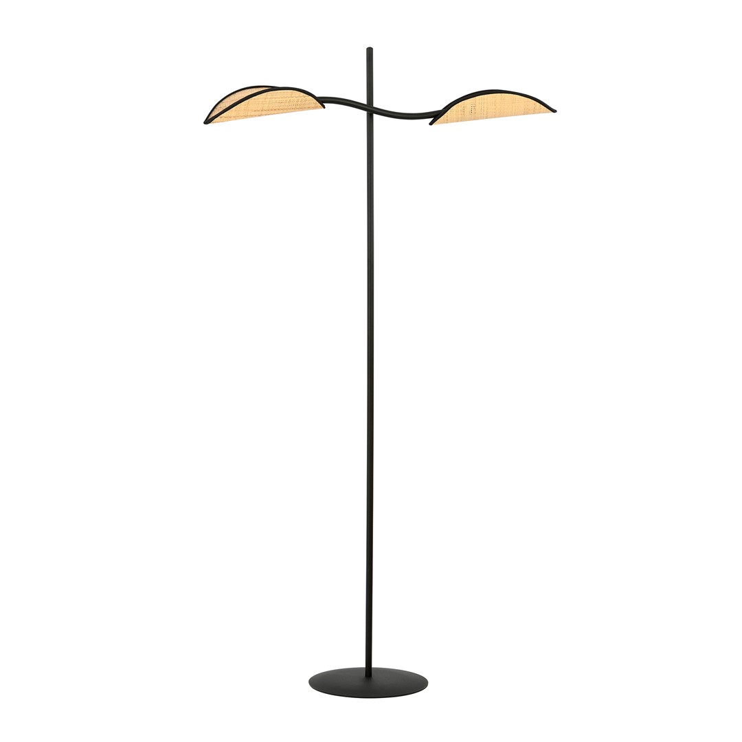 Emibig Podna lampa LOTUS 230V 10W MAX LED E14 Čelik/ Tkanina Crna