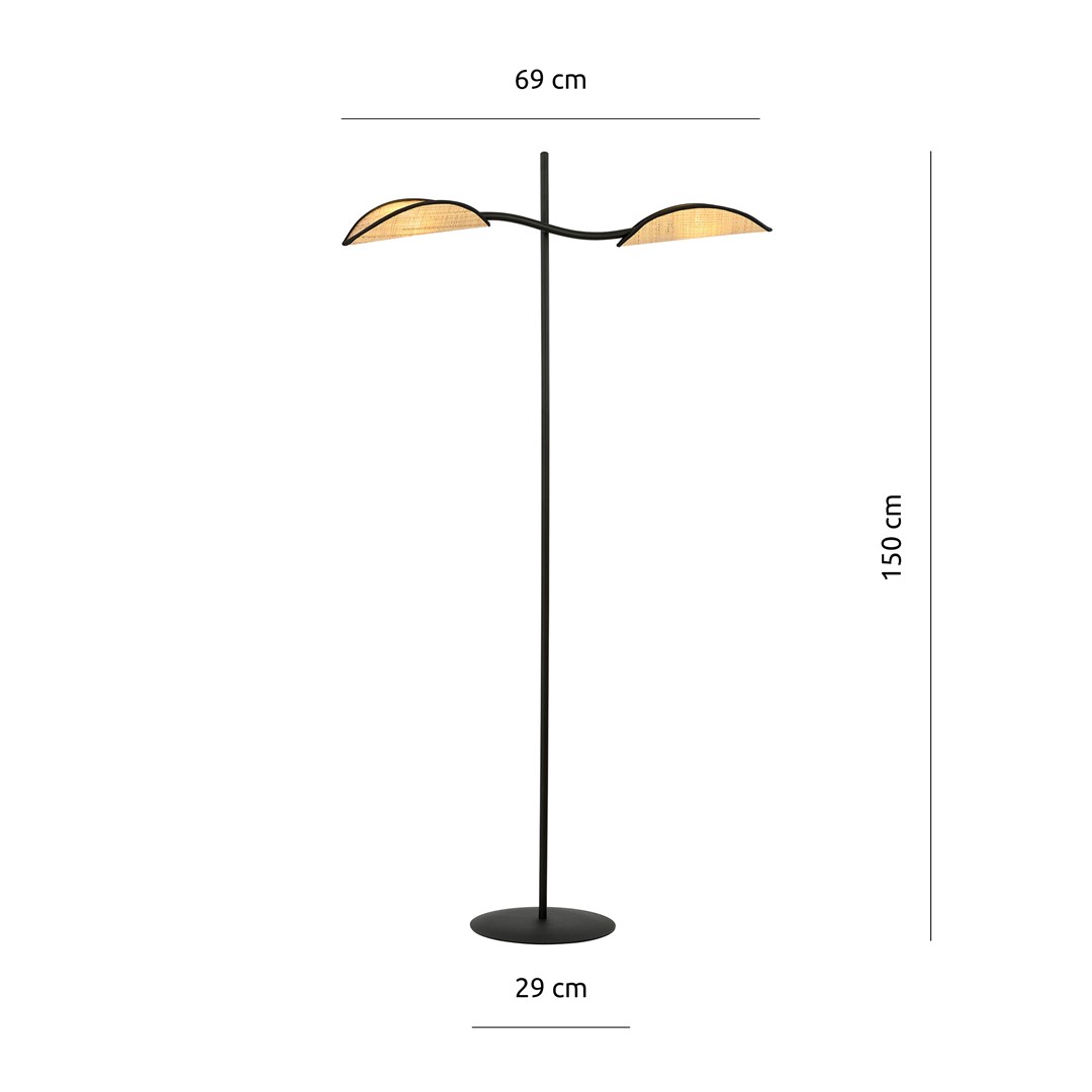 Emibig Podna lampa LOTUS 230V 10W MAX LED E14 Čelik/ Tkanina Crna