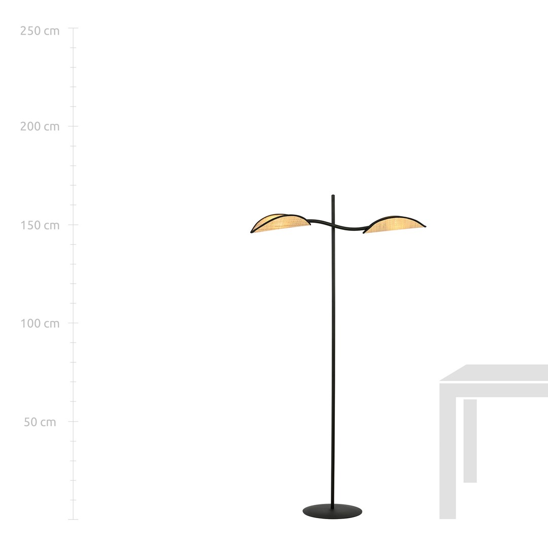 Emibig Podna lampa LOTUS 230V 10W MAX LED E14 Čelik/ Tkanina Crna