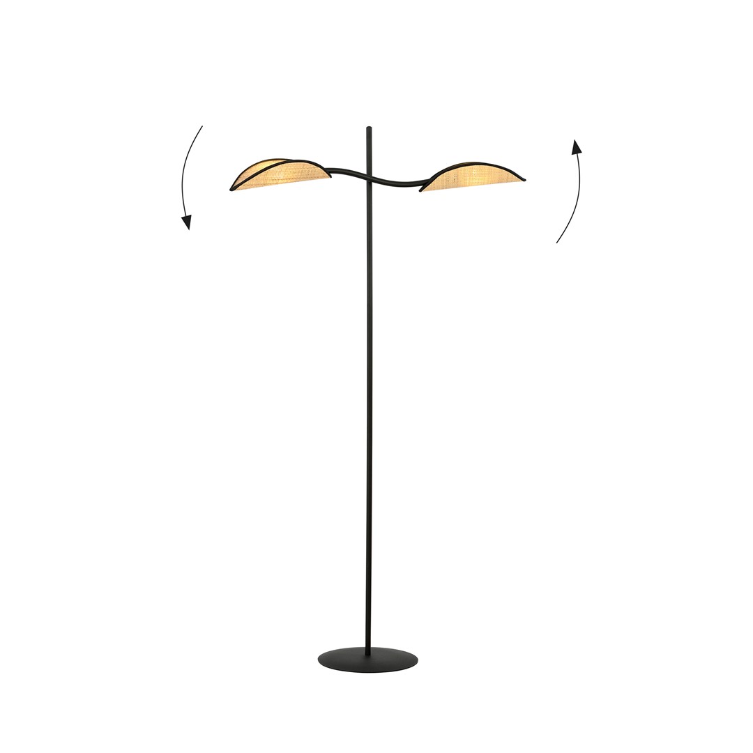 Emibig Podna lampa LOTUS 230V 10W MAX LED E14 Čelik/ Tkanina Crna