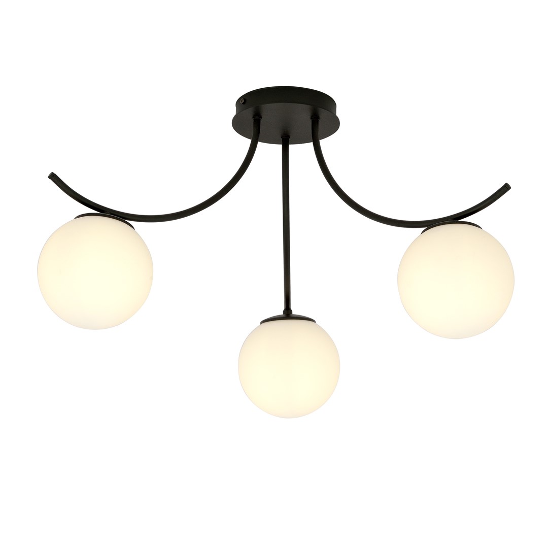 Emibig Stropna svjetiljka BOSTON 230V 10W MAX LED E14 Čelik/ Staklo Crna