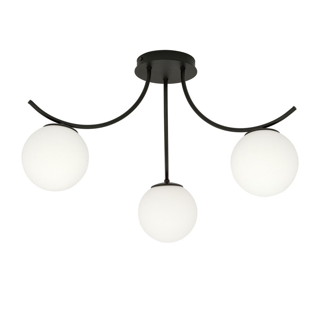 Emibig Stropna svjetiljka BOSTON 230V 10W MAX LED E14 Čelik/ Staklo Crna