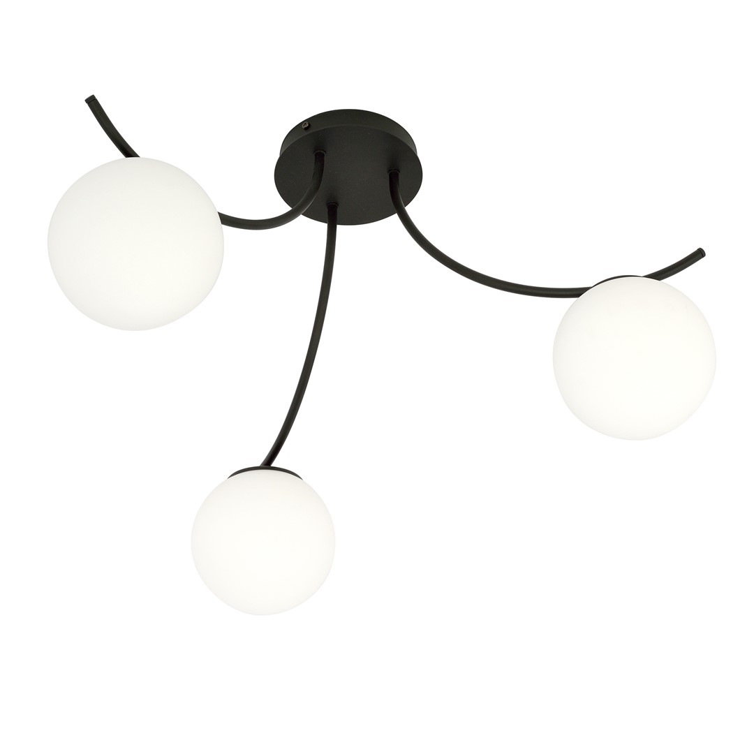 Emibig Stropna svjetiljka BOSTON 230V 10W MAX LED E14 Čelik/ Staklo Crna