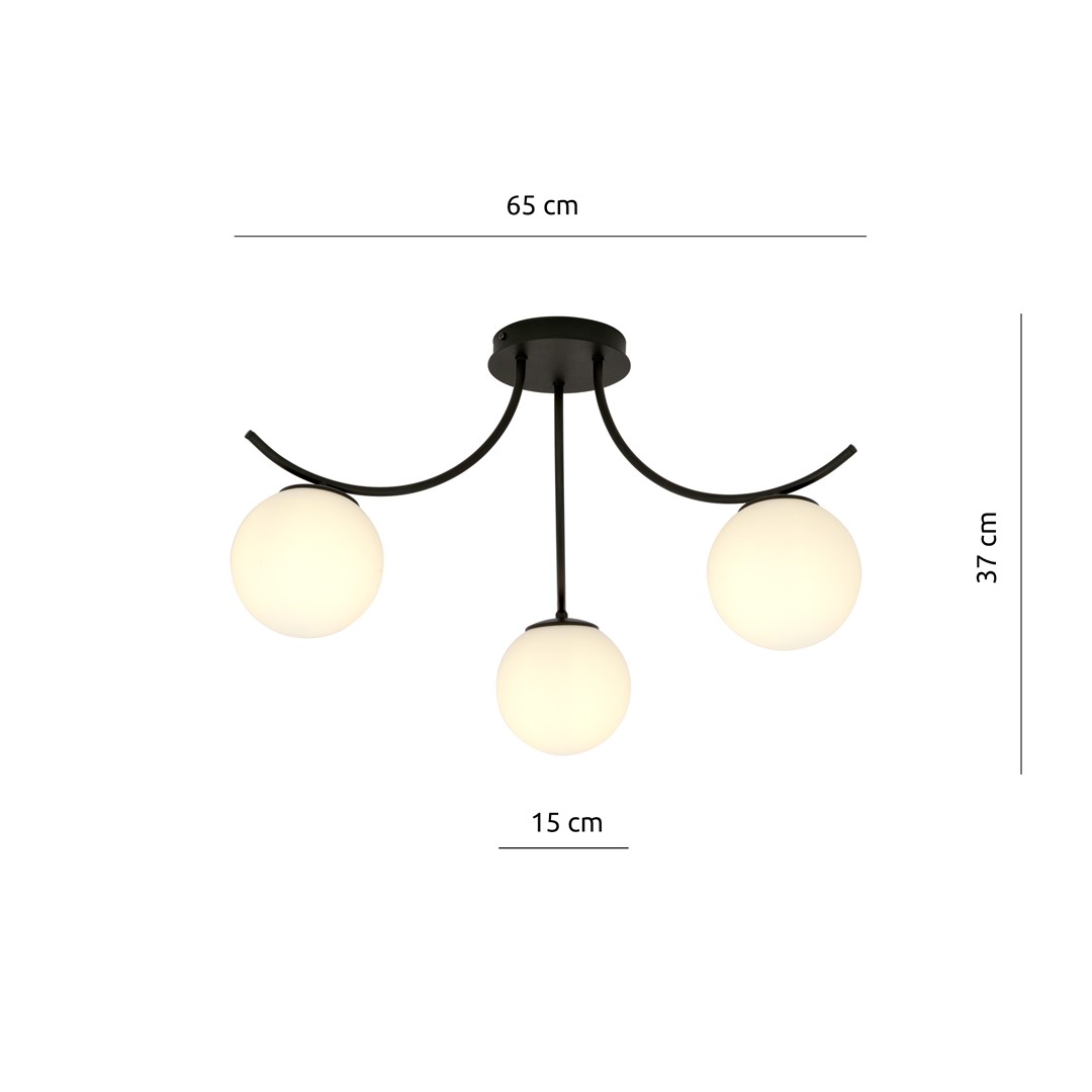 Emibig Stropna svjetiljka BOSTON 230V 10W MAX LED E14 Čelik/ Staklo Crna