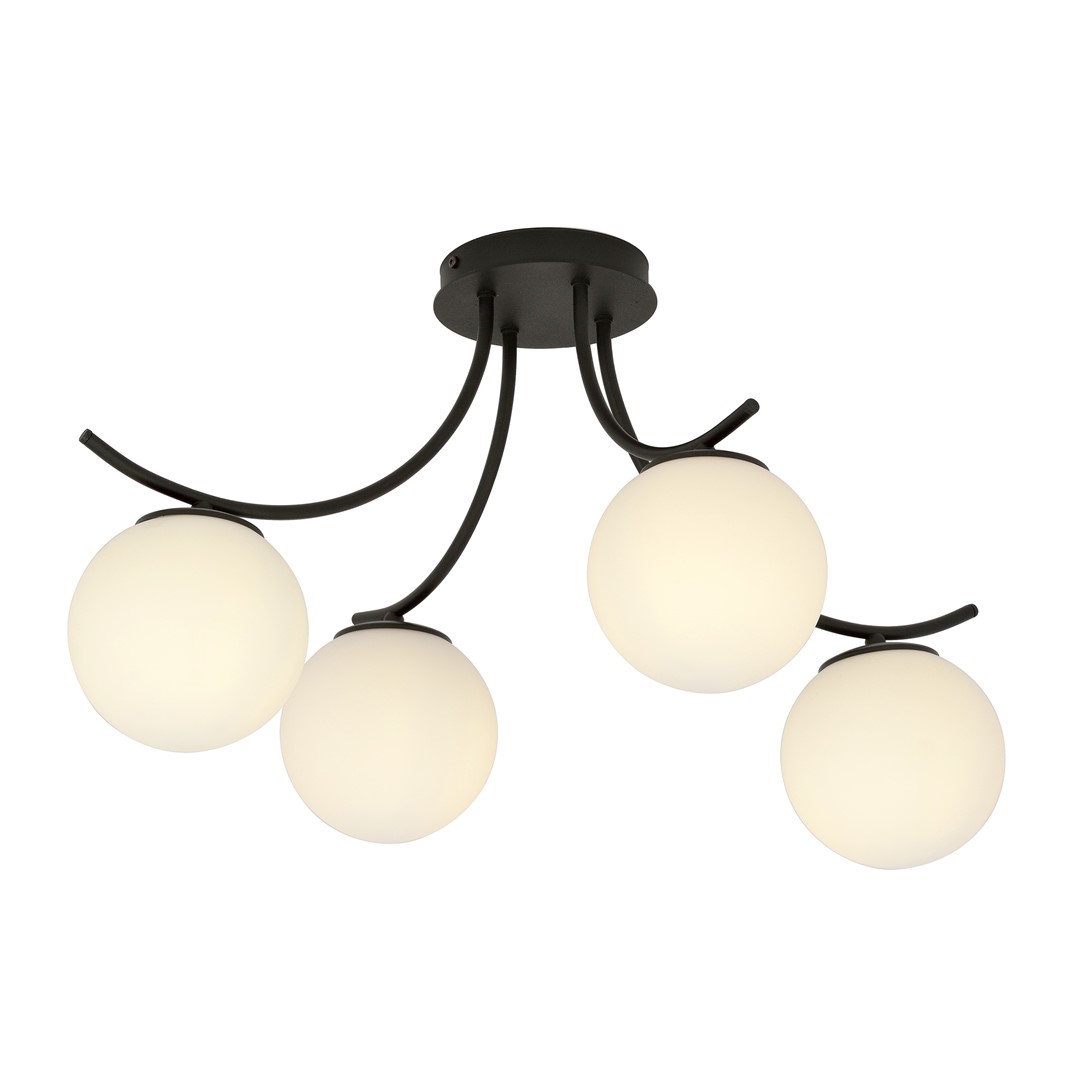 Emibig Stropna svjetiljka BOSTON 230V 10W MAX LED E14 Čelik/ Staklo Crna