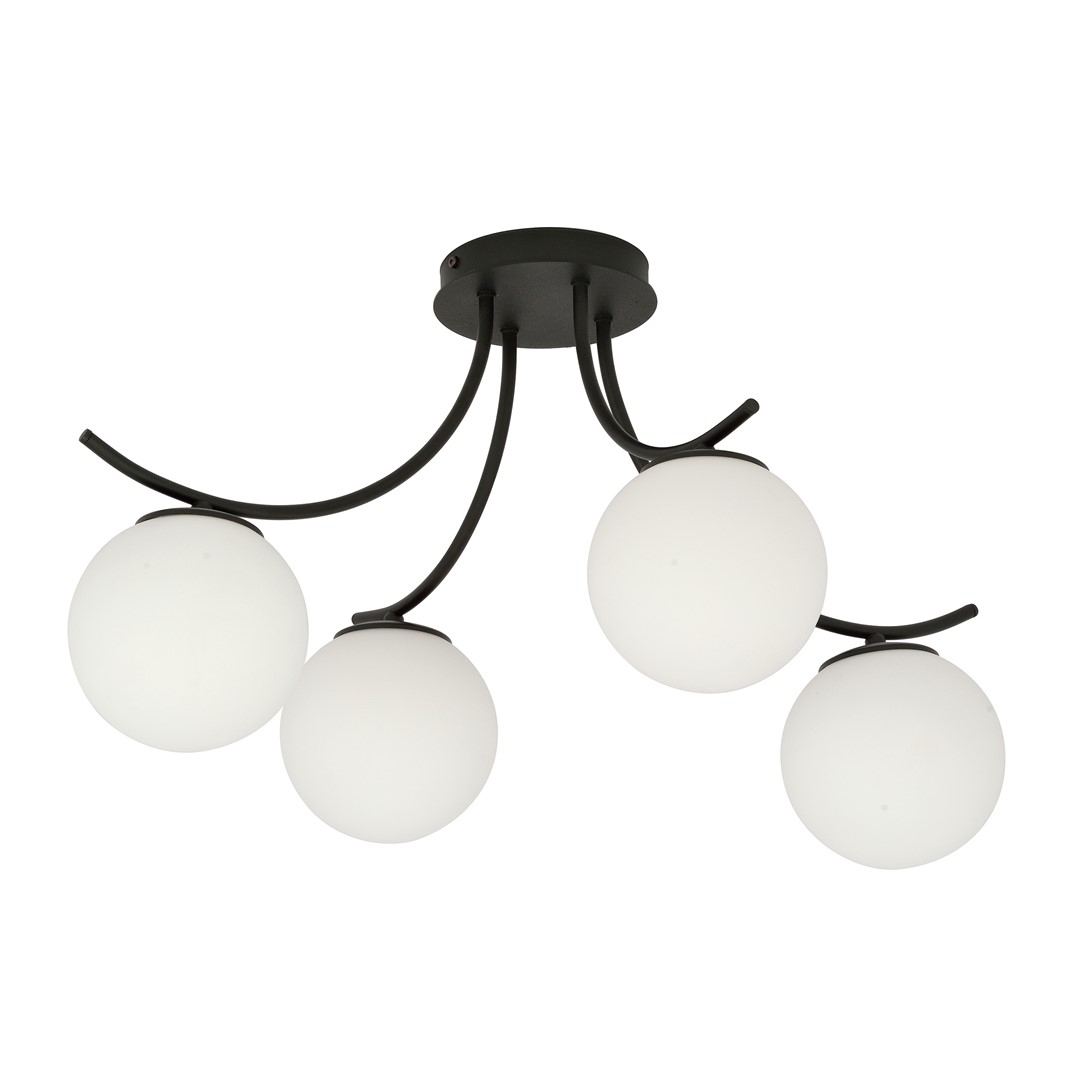 Emibig Stropna svjetiljka BOSTON 230V 10W MAX LED E14 Čelik/ Staklo Crna