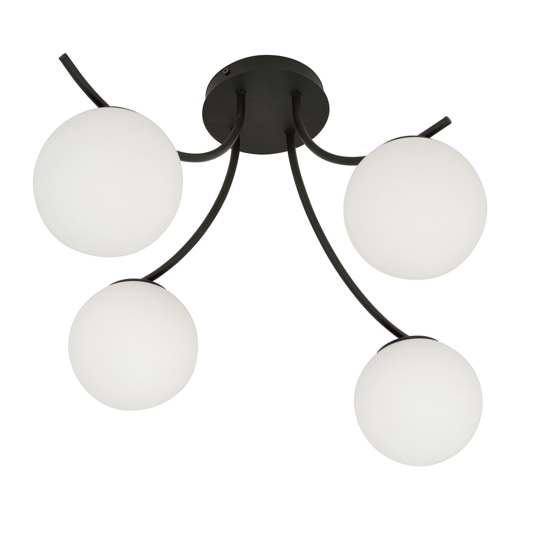 Emibig Stropna svjetiljka BOSTON 230V 10W MAX LED E14 Čelik/ Staklo Crna