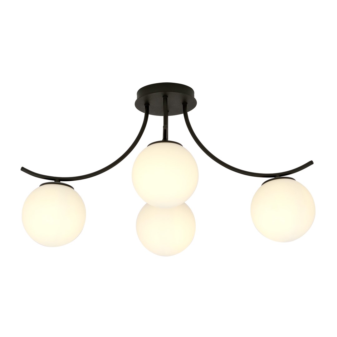Emibig Stropna svjetiljka BOSTON 230V 10W MAX LED E14 Čelik/ Staklo Crna