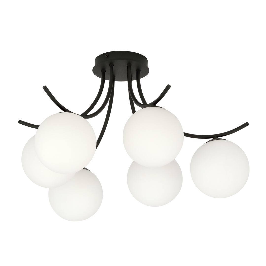Emibig Stropna svjetiljka BOSTON 230V 10W MAX LED E14 Čelik/ Staklo Crna