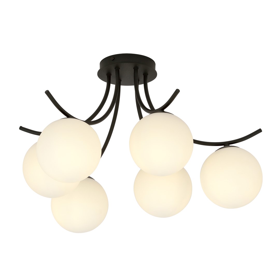 Emibig Stropna svjetiljka BOSTON 230V 10W MAX LED E14 Čelik/ Staklo Crna