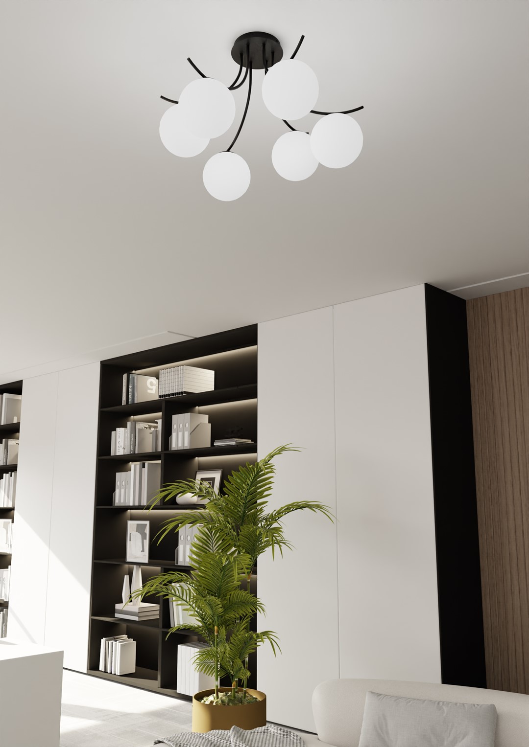 Emibig Stropna svjetiljka BOSTON 230V 10W MAX LED E14 Čelik/ Staklo Crna
