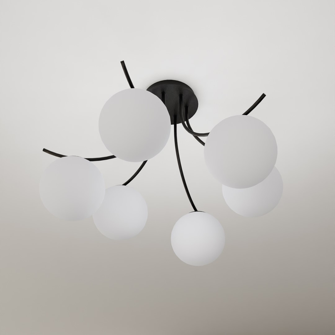 Emibig Stropna svjetiljka BOSTON 230V 10W MAX LED E14 Čelik/ Staklo Crna