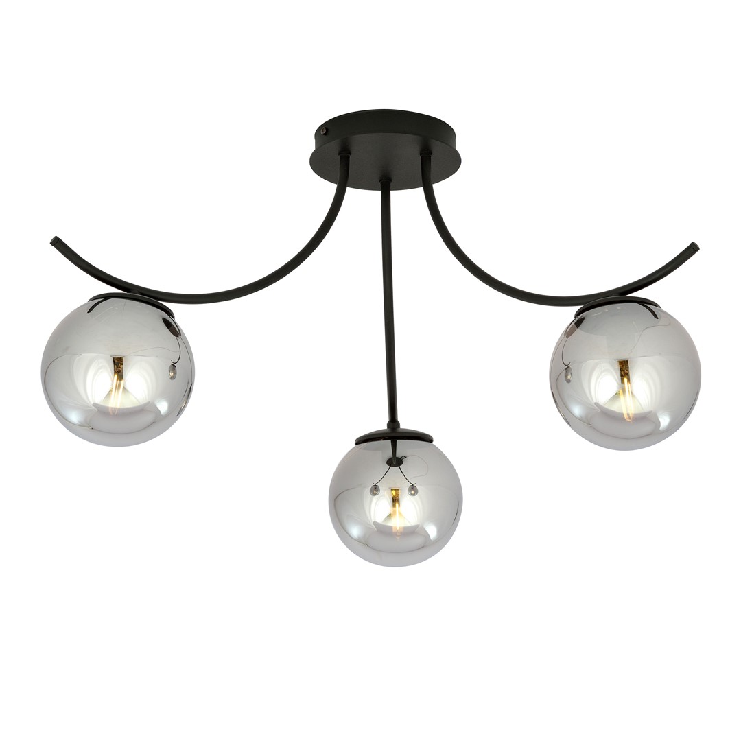 Emibig Stropna svjetiljka BOSTON 230V 10W MAX LED E14 Čelik/ Staklo Crna