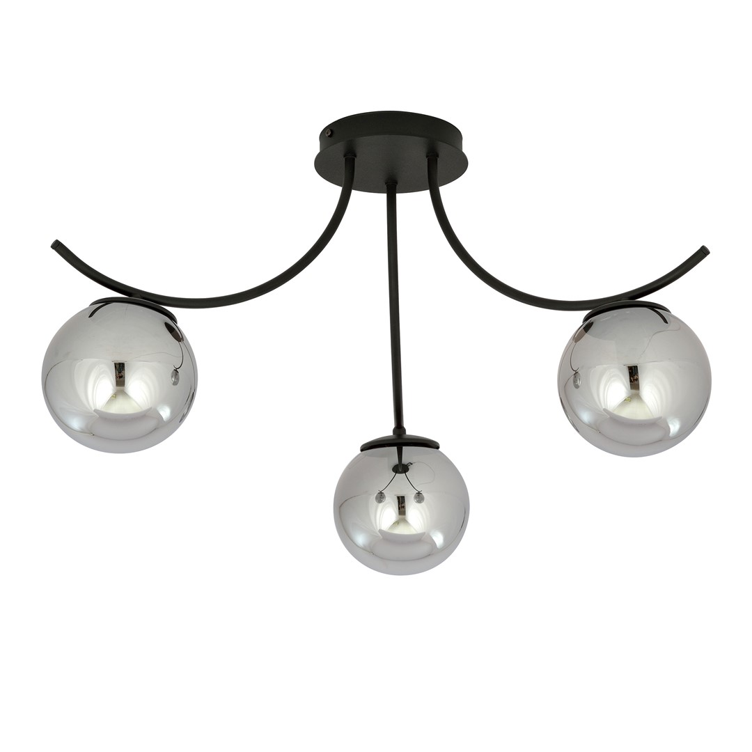 Emibig Stropna svjetiljka BOSTON 230V 10W MAX LED E14 Čelik/ Staklo Crna