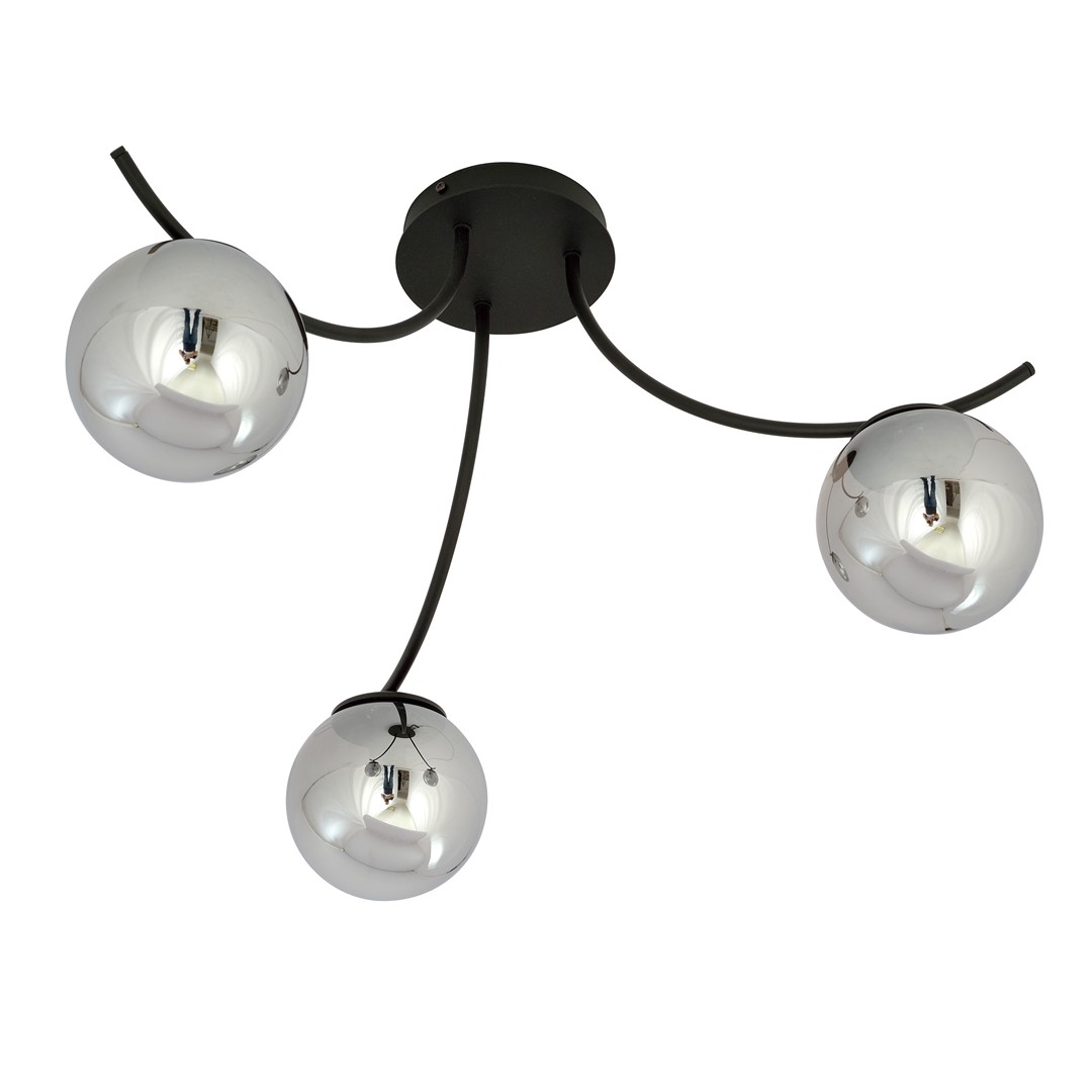 Emibig Stropna svjetiljka BOSTON 230V 10W MAX LED E14 Čelik/ Staklo Crna