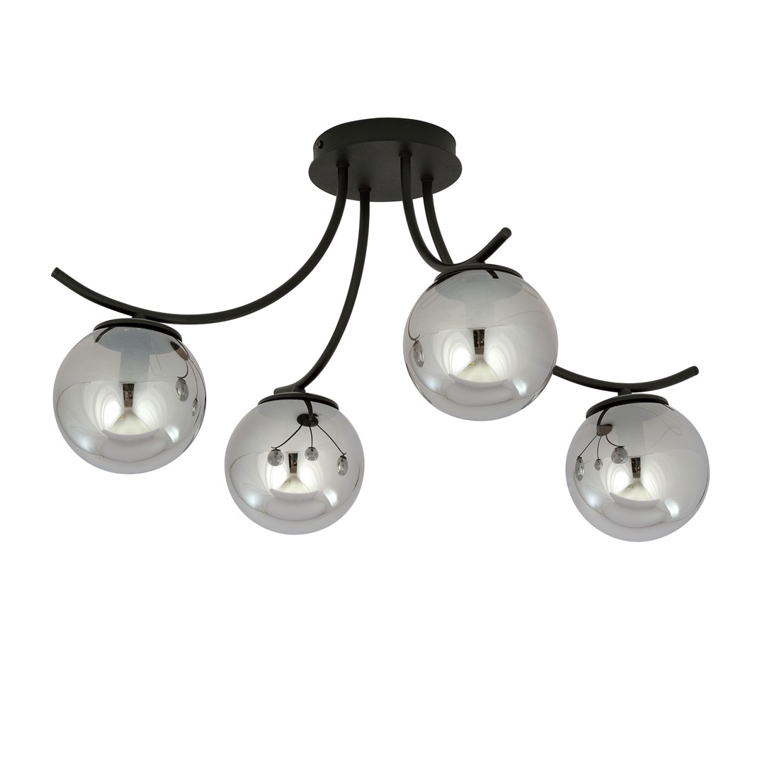 Emibig Stropna svjetiljka BOSTON 230V 10W MAX LED E14 Čelik/ Staklo Crna
