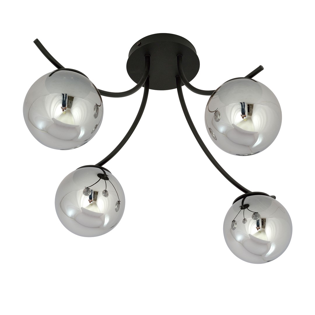 Emibig Stropna svjetiljka BOSTON 230V 10W MAX LED E14 Čelik/ Staklo Crna