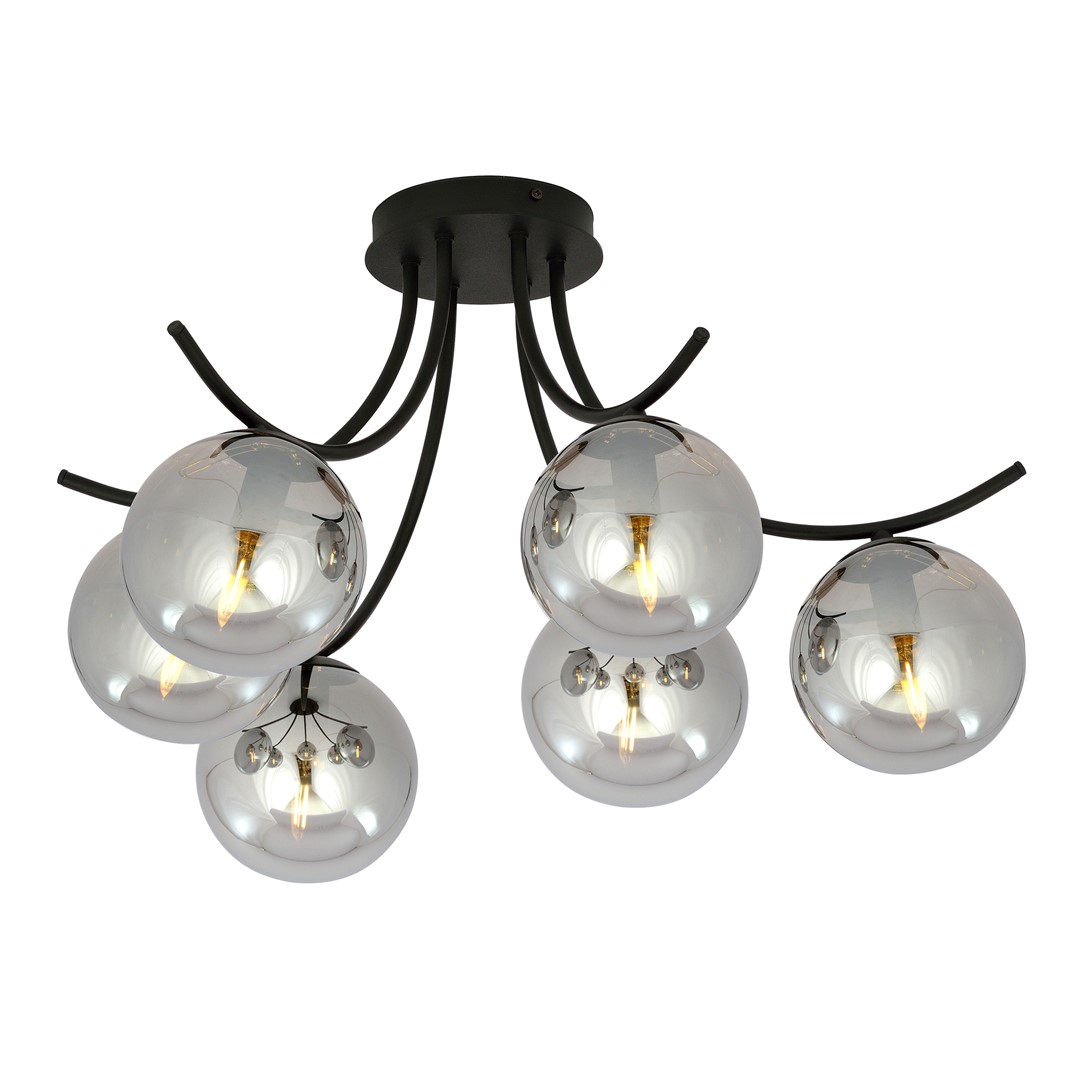 Emibig Stropna svjetiljka BOSTON 230V 10W MAX LED E14 Čelik/ Staklo Crna