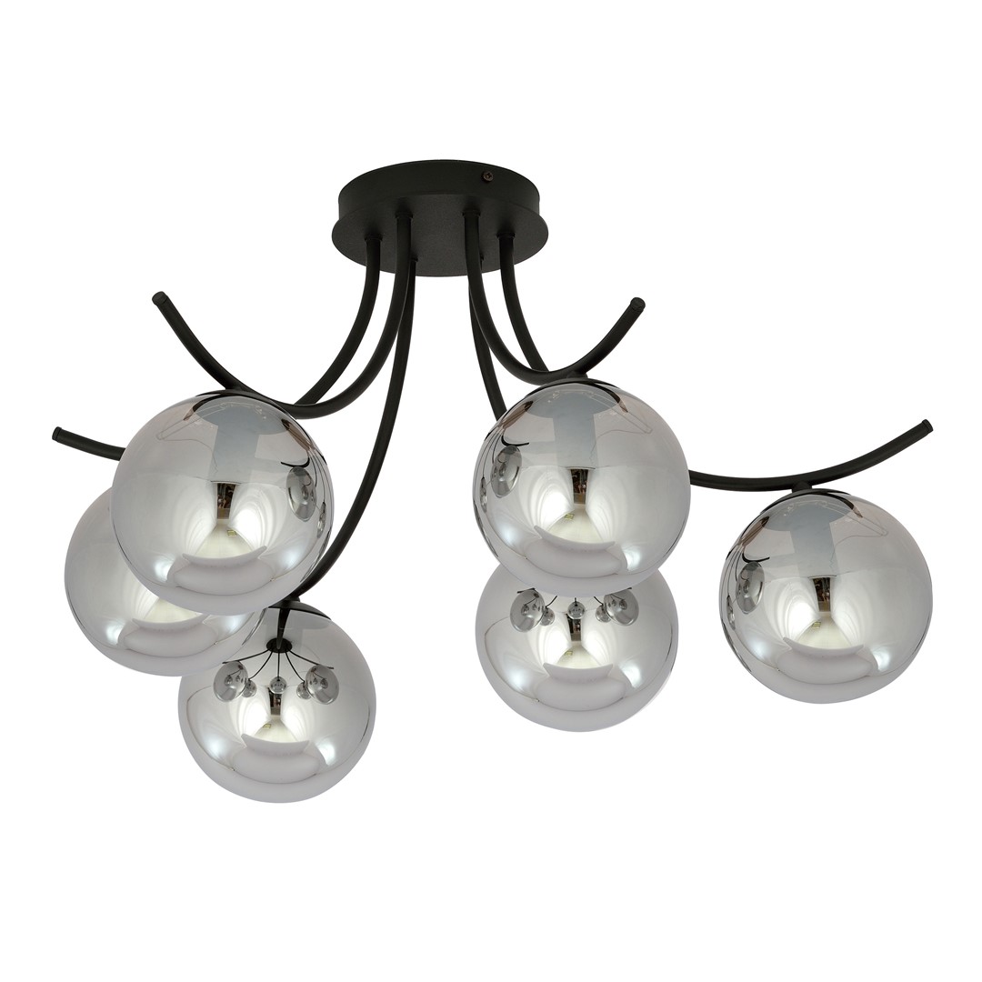 Emibig Stropna svjetiljka BOSTON 230V 10W MAX LED E14 Čelik/ Staklo Crna