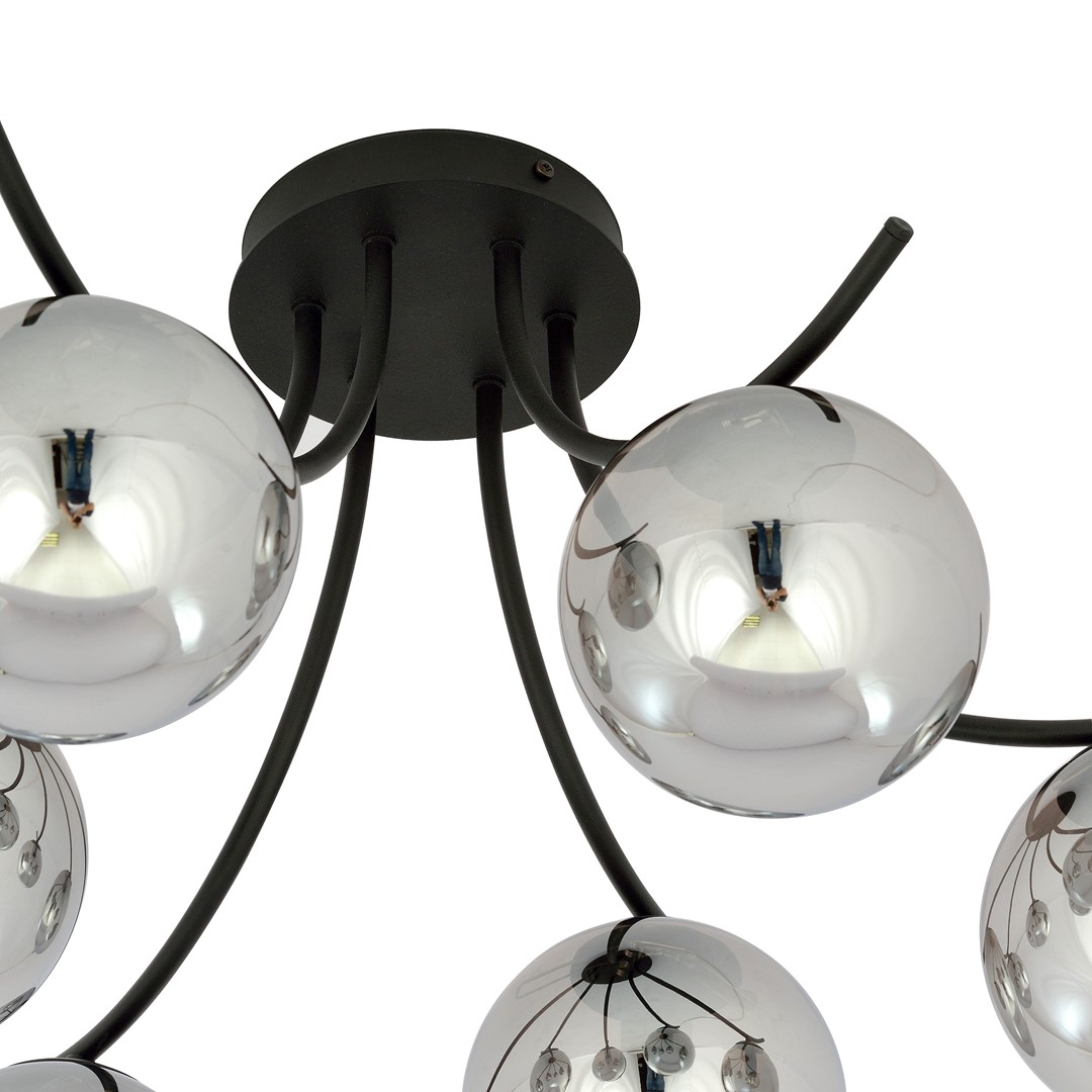 Emibig Stropna svjetiljka BOSTON 230V 10W MAX LED E14 Čelik/ Staklo Crna