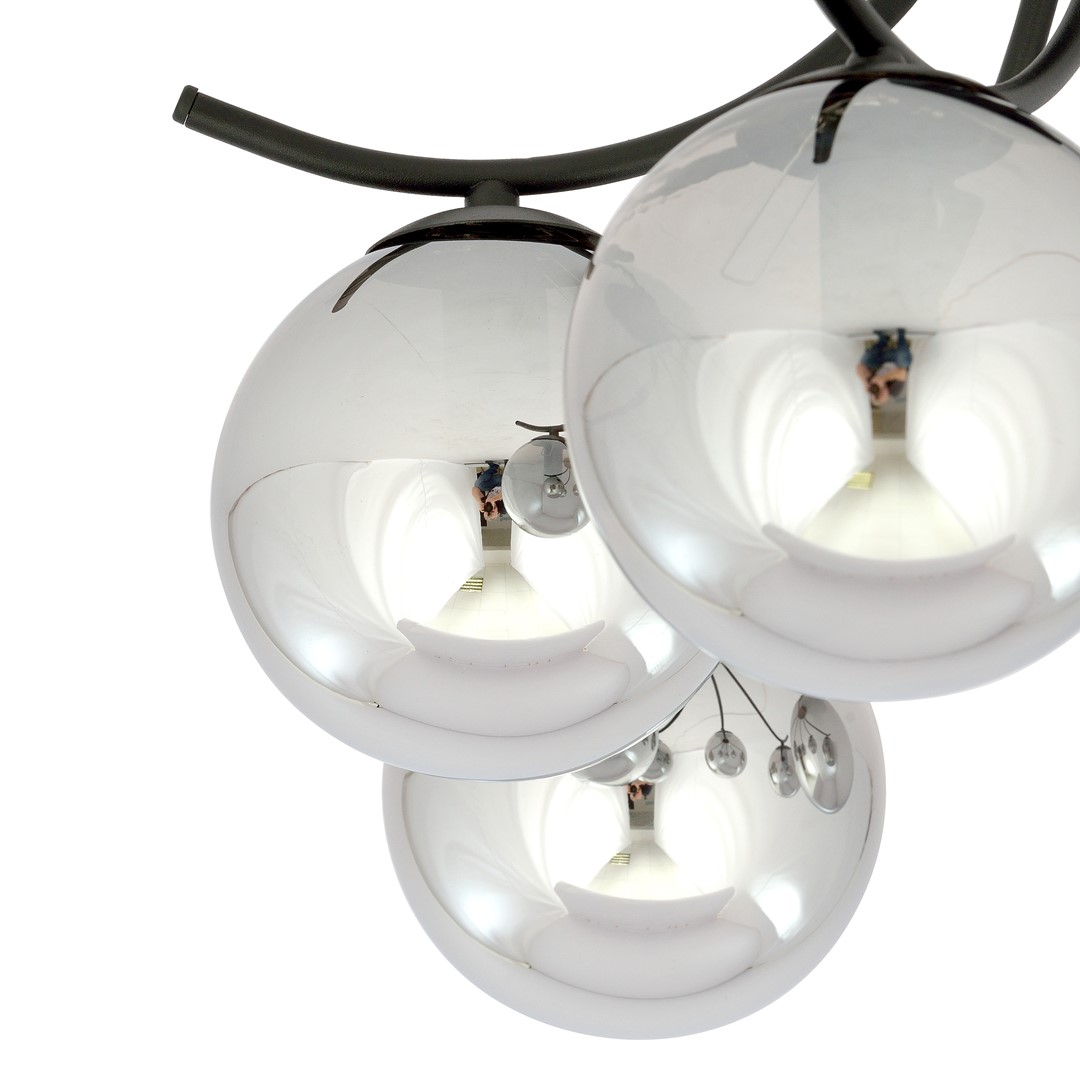 Emibig Stropna svjetiljka BOSTON 230V 10W MAX LED E14 Čelik/ Staklo Crna