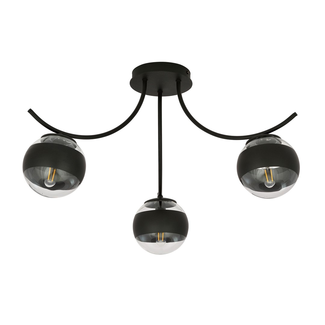 Emibig Stropna svjetiljka BOSTON 230V 10W MAX LED E14 Čelik/ Staklo Crna