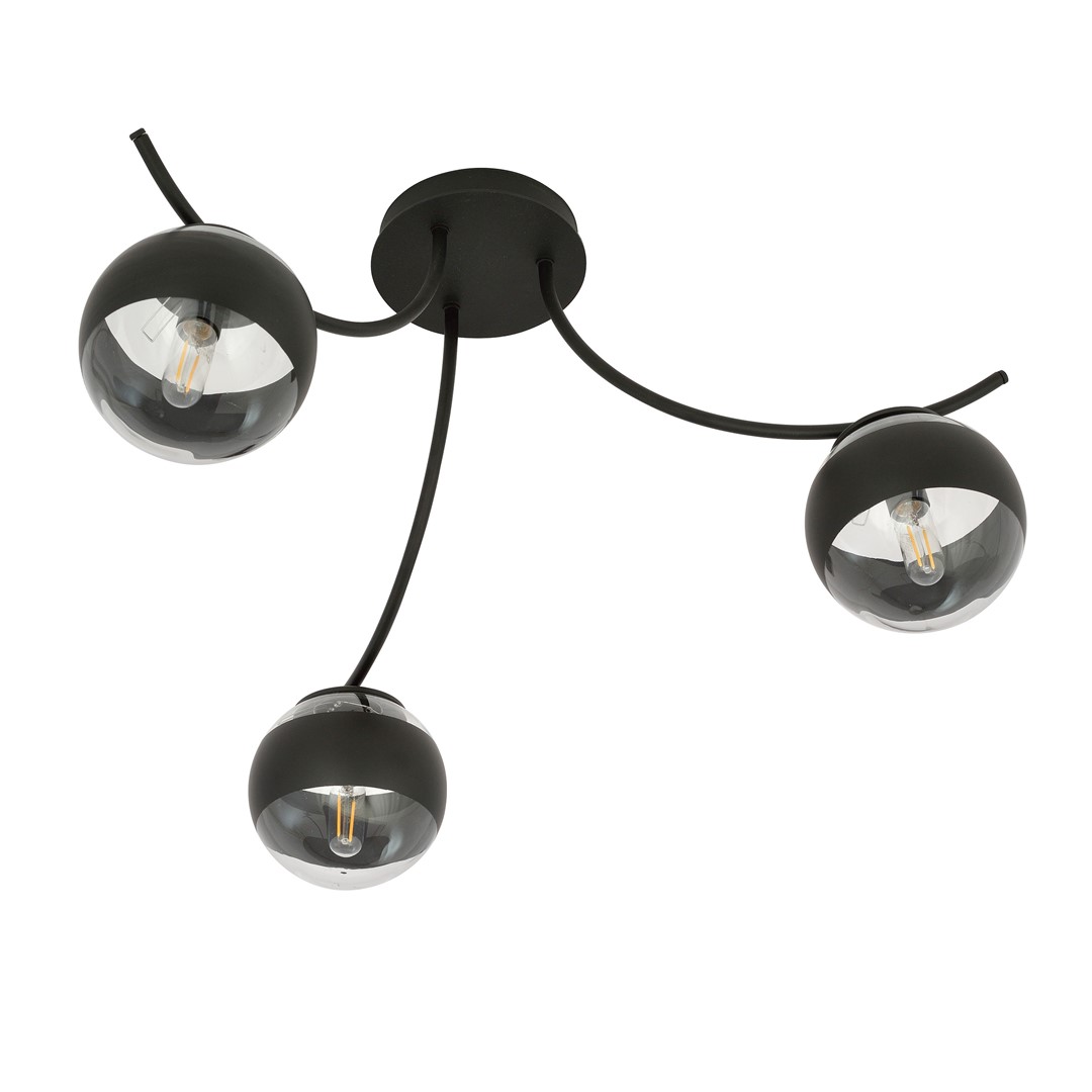 Emibig Stropna svjetiljka BOSTON 230V 10W MAX LED E14 Čelik/ Staklo Crna