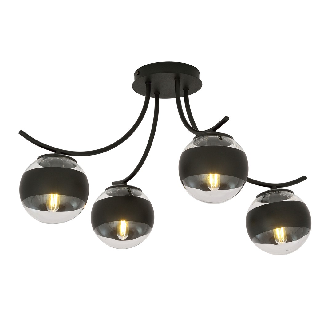 Emibig Stropna svjetiljka BOSTON 230V 10W MAX LED E14 Čelik/ Staklo Crna