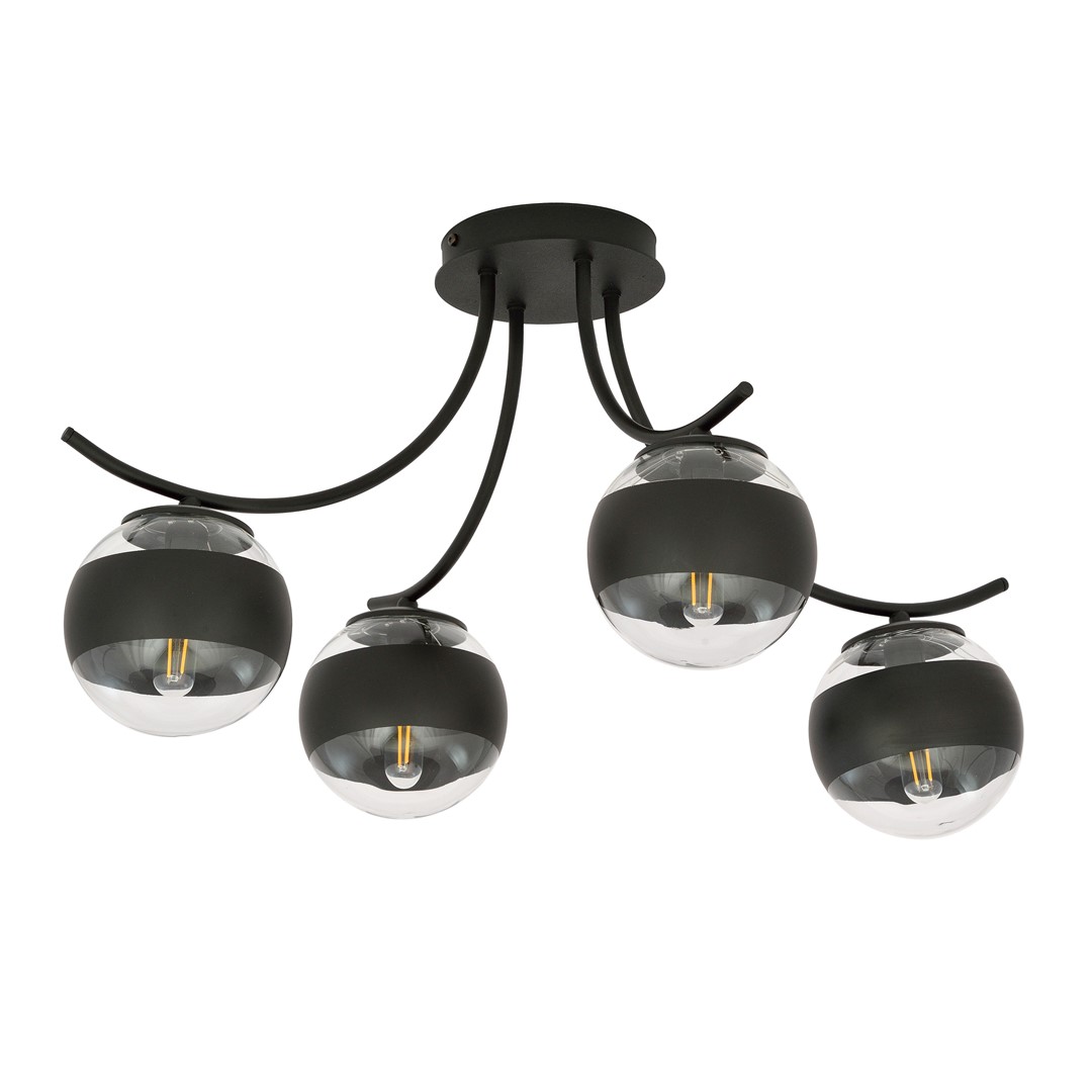 Emibig Stropna svjetiljka BOSTON 230V 10W MAX LED E14 Čelik/ Staklo Crna