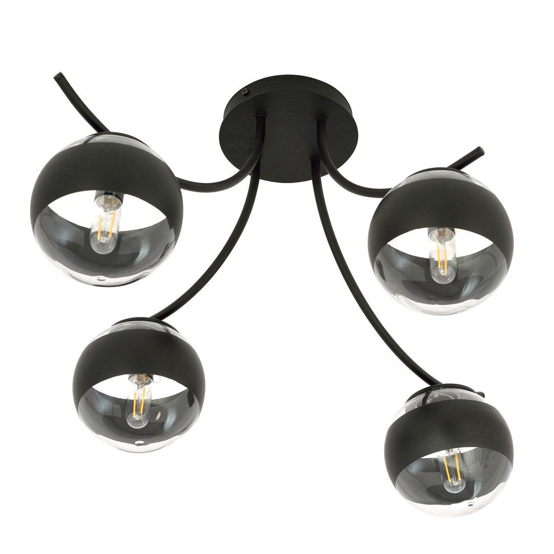 Emibig Stropna svjetiljka BOSTON 230V 10W MAX LED E14 Čelik/ Staklo Crna
