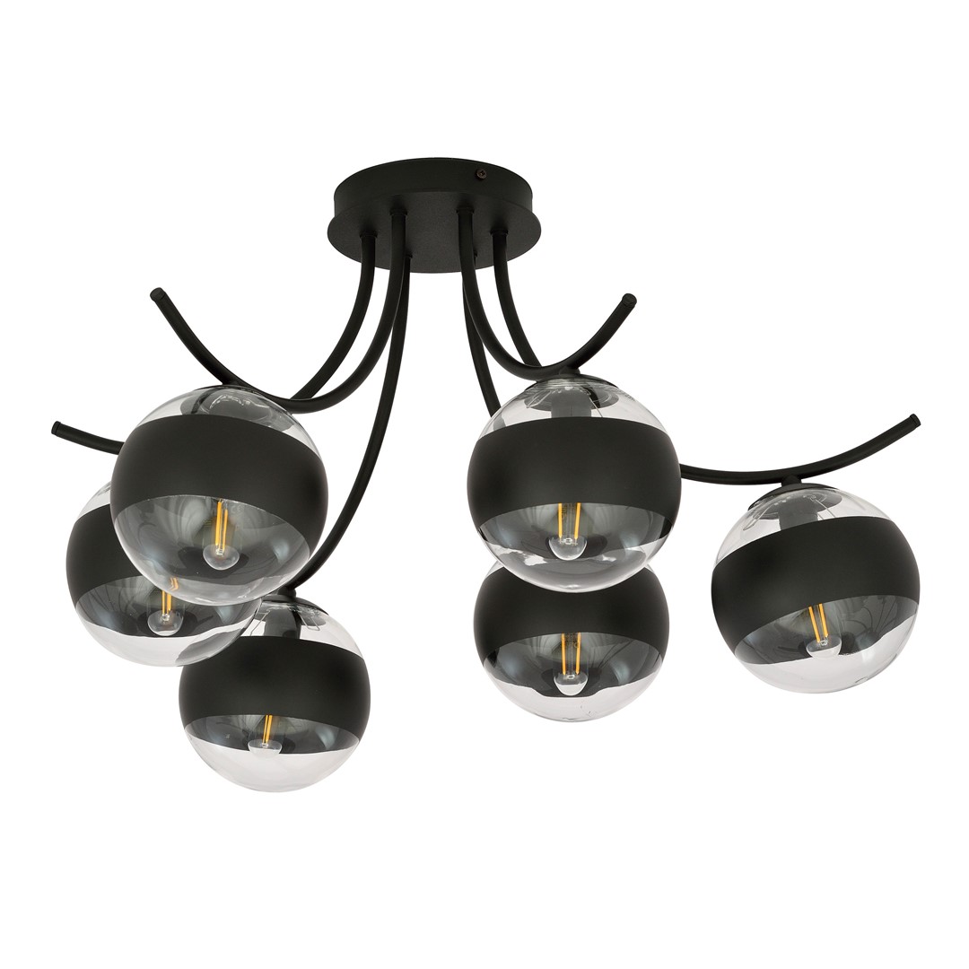 Emibig Stropna svjetiljka BOSTON 230V 10W MAX LED E14 Čelik/ Staklo Crna