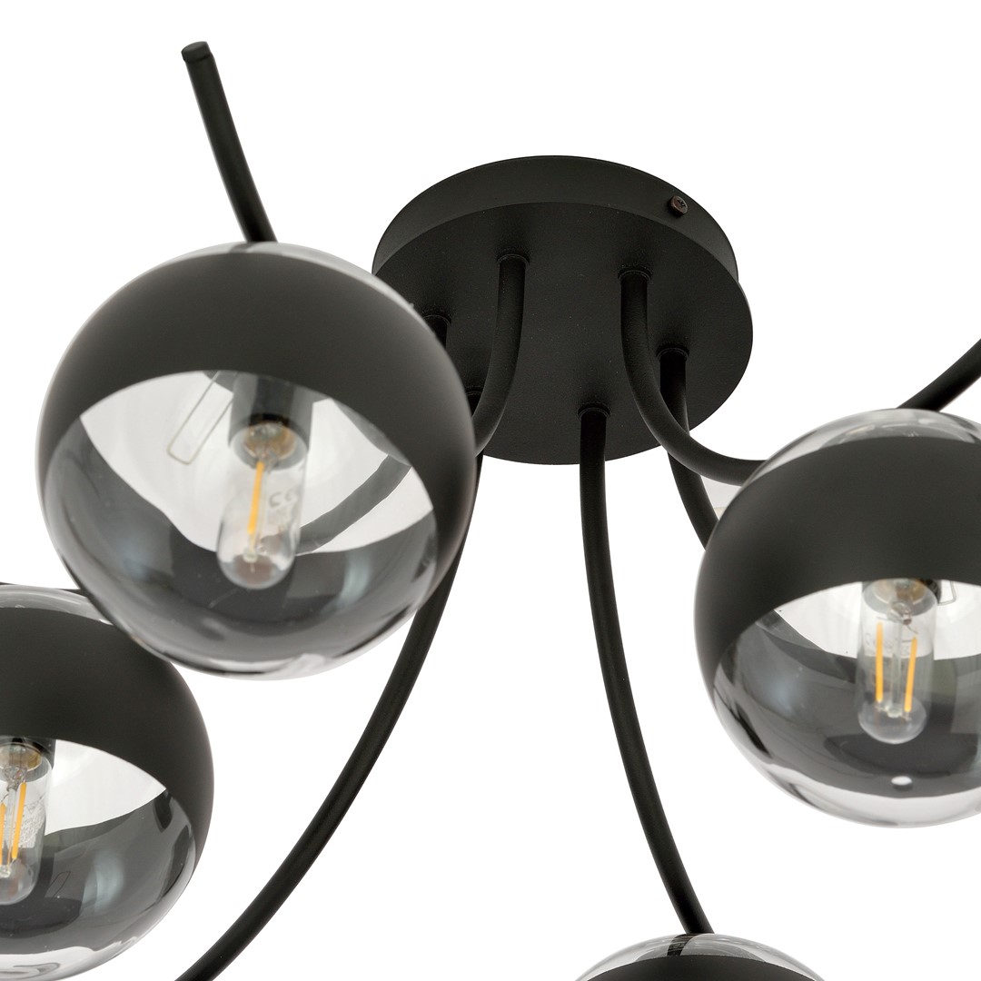 Emibig Stropna svjetiljka BOSTON 230V 10W MAX LED E14 Čelik/ Staklo Crna