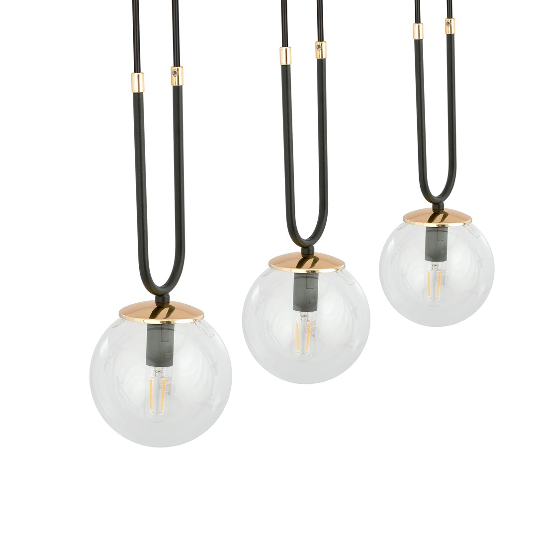Emibig Visilica GLAM 230V 10W MAX LED E14 Čelik/ Staklo Crna