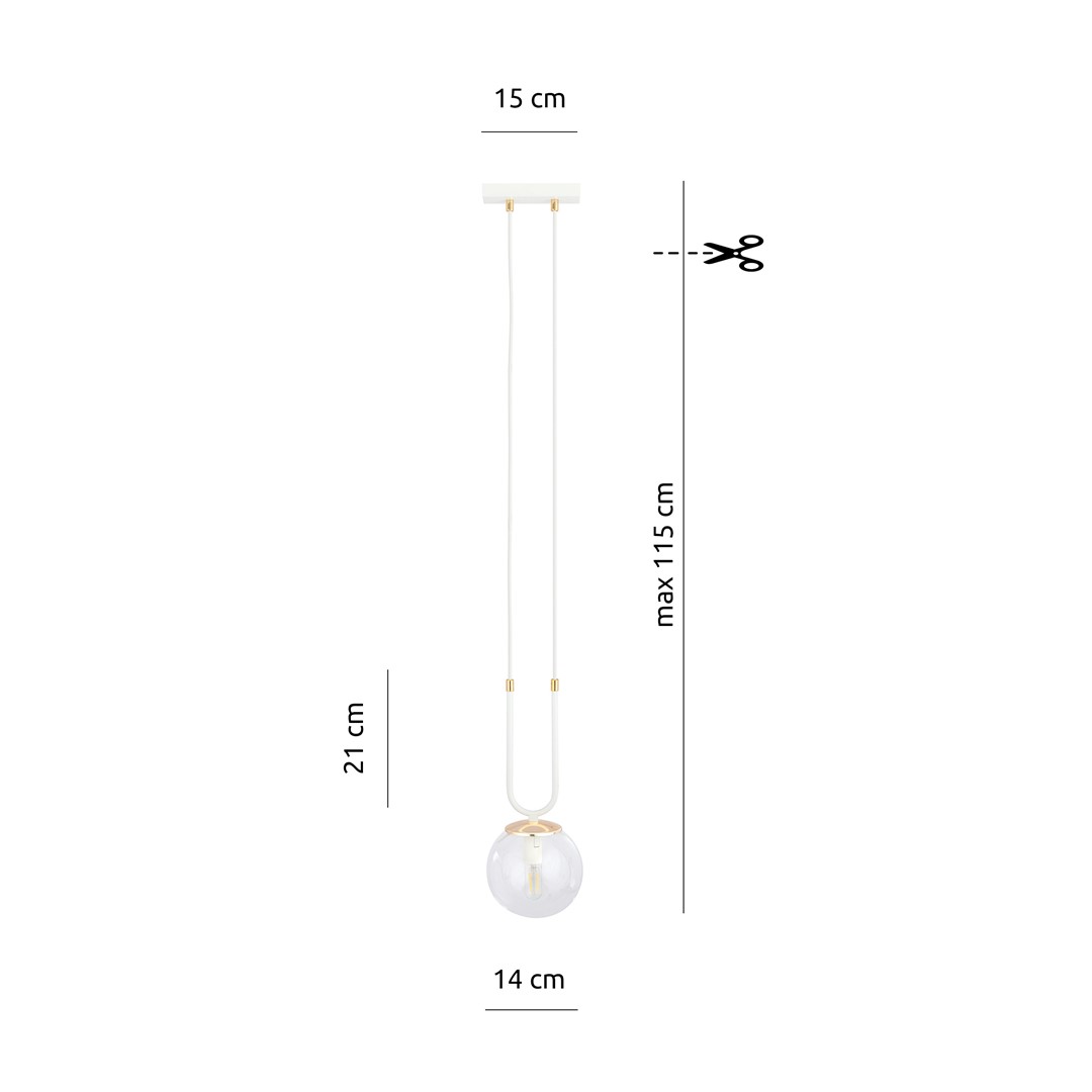 Emibig Visilica GLAM 230V 10W MAX LED E14 Čelik/ Staklo Bijela