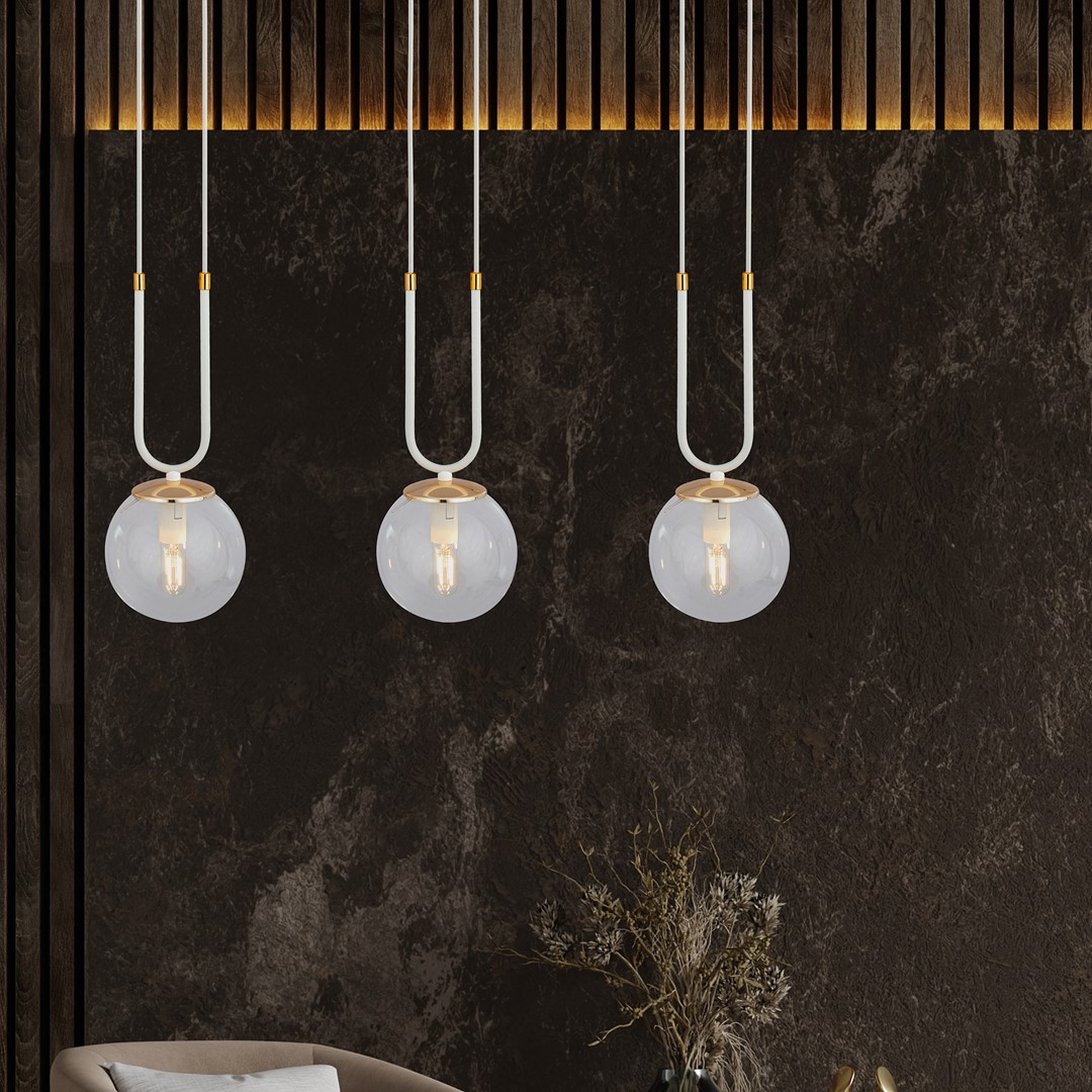 Emibig Visilica GLAM 230V 10W MAX LED E14 Čelik/ Staklo Bijela