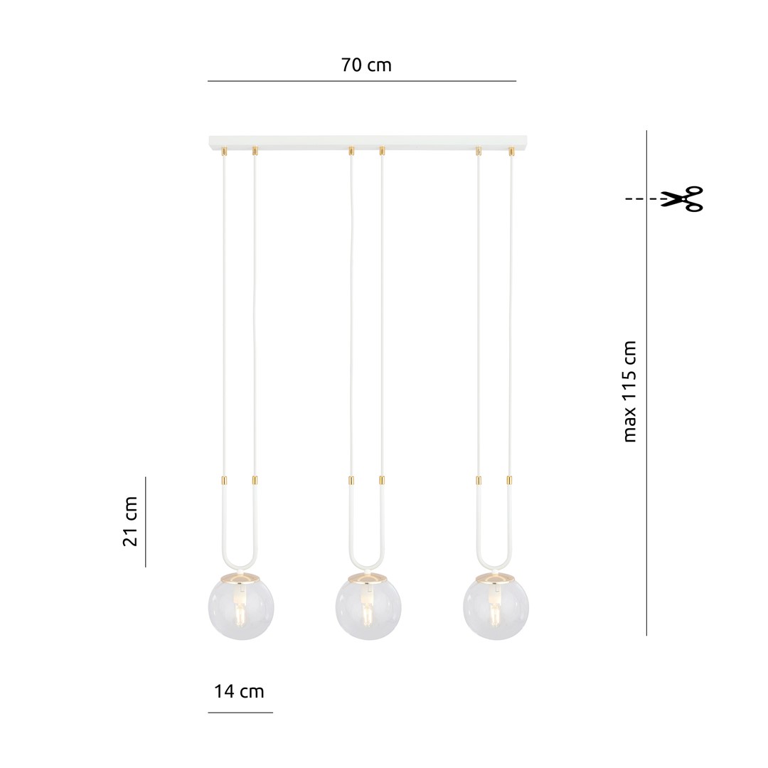 Emibig Visilica GLAM 230V 10W MAX LED E14 Čelik/ Staklo Bijela