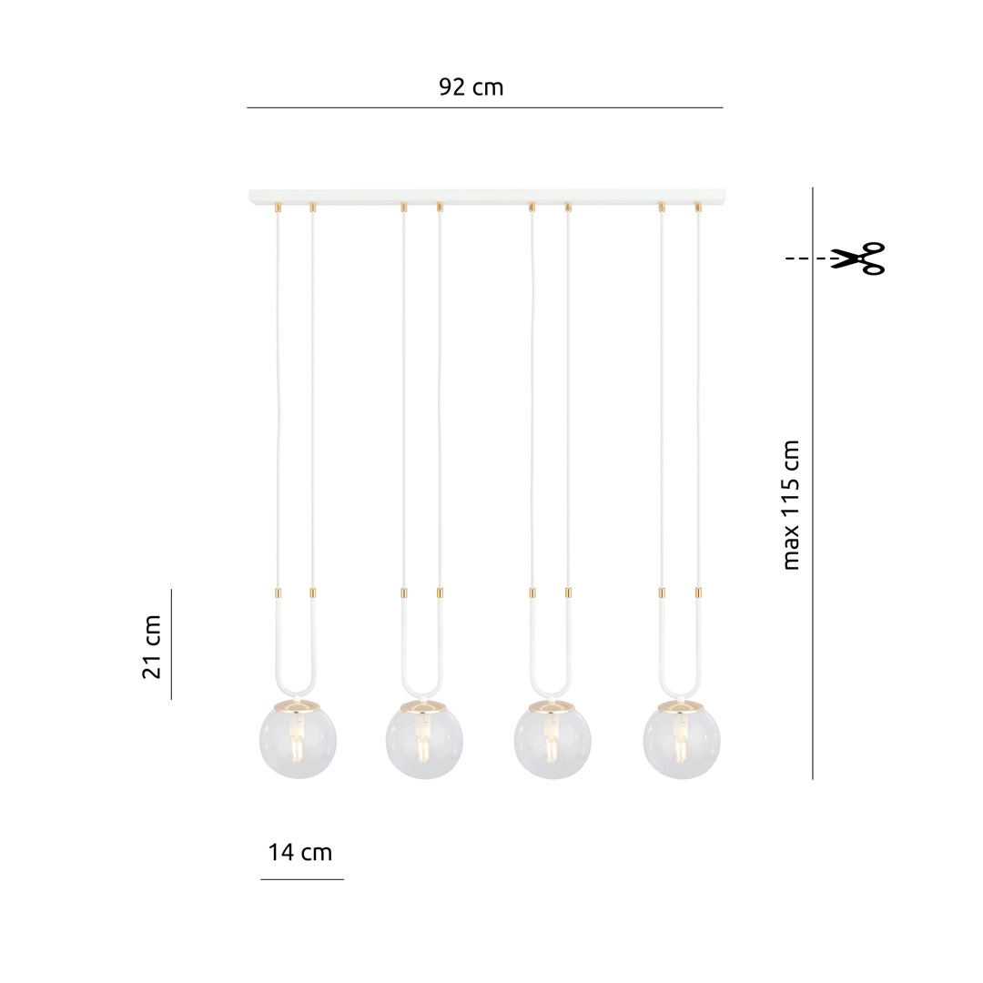 Emibig Visilica GLAM 230V 10W MAX LED E14 Čelik/ Staklo Bijela