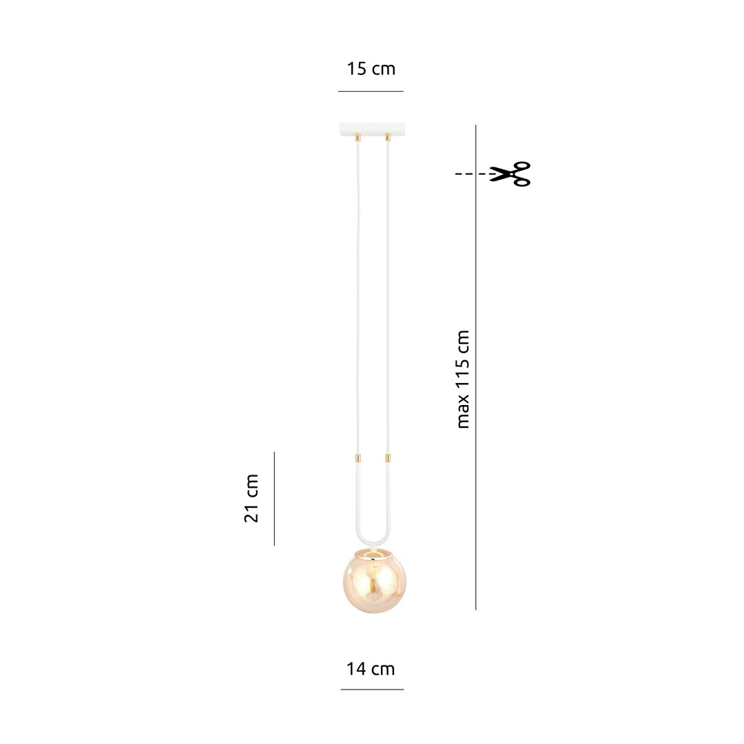 Emibig Visilica GLAM 230V 10W MAX LED E14 Čelik/ Staklo Bijela