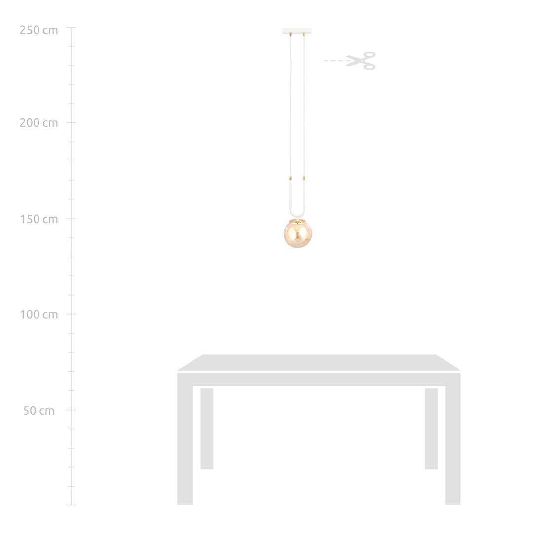 Emibig Visilica GLAM 230V 10W MAX LED E14 Čelik/ Staklo Bijela