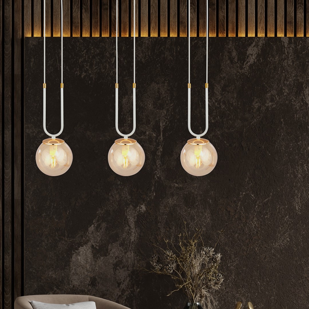 Emibig Visilica GLAM 230V 10W MAX LED E14 Čelik/ Staklo Bijela