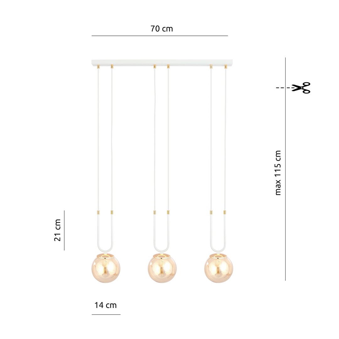 Emibig Visilica GLAM 230V 10W MAX LED E14 Čelik/ Staklo Bijela