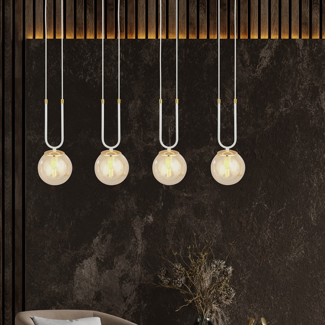 Emibig Visilica GLAM 230V 10W MAX LED E14 Čelik/ Staklo Bijela