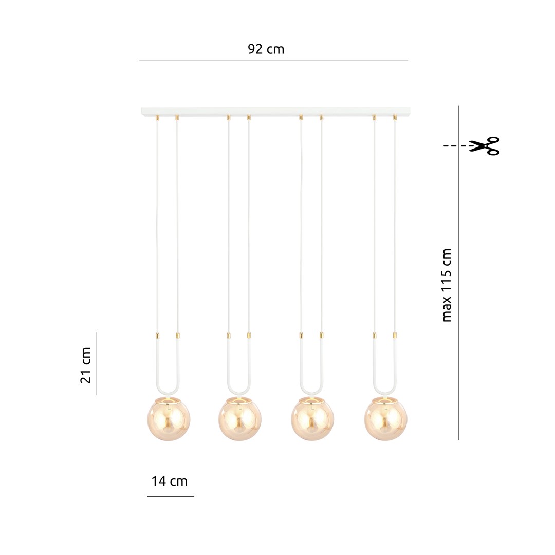 Emibig Visilica GLAM 230V 10W MAX LED E14 Čelik/ Staklo Bijela