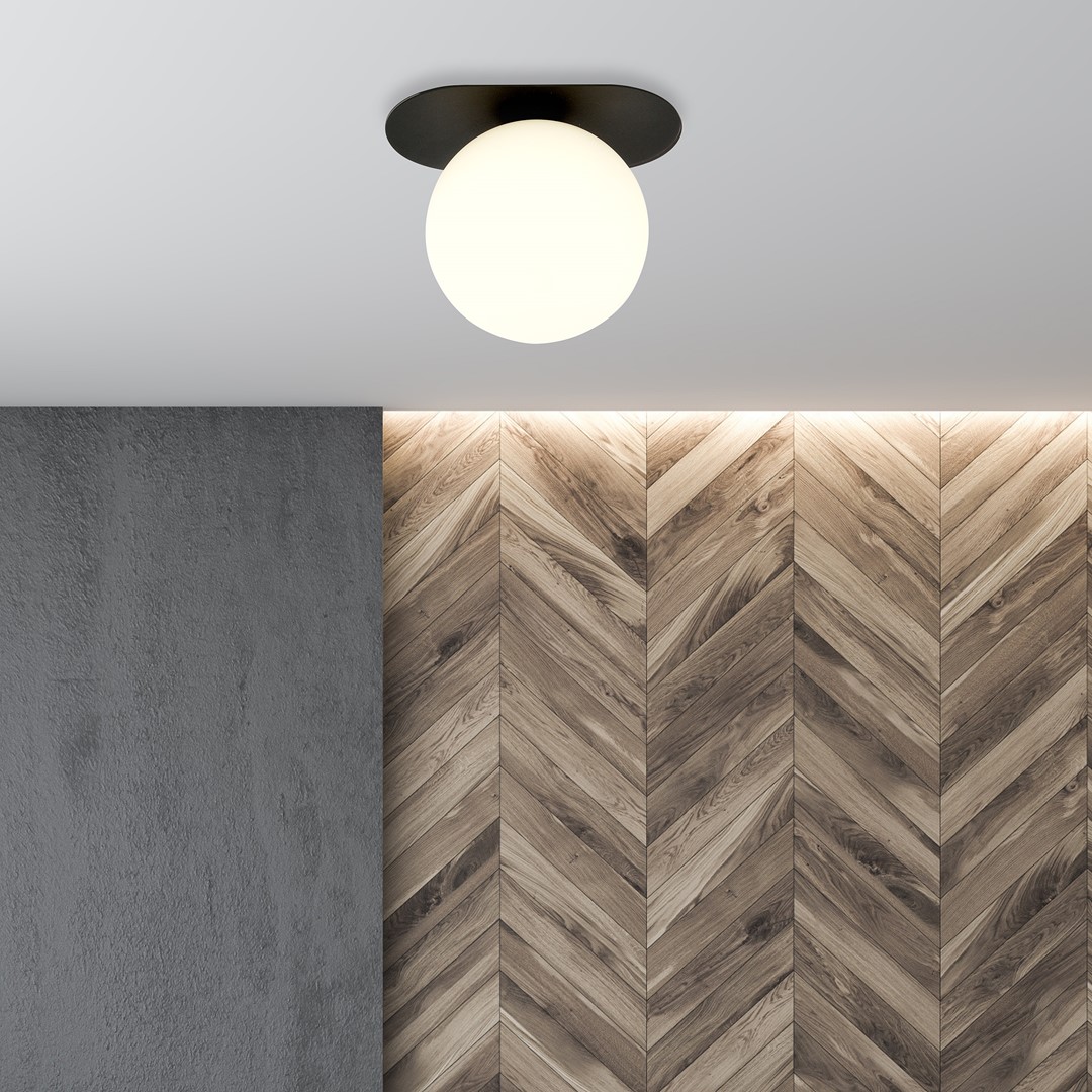 Emibig Stropna svjetiljka PLAZA 230V 10W MAX LED E14 Čelik/ Staklo Crna