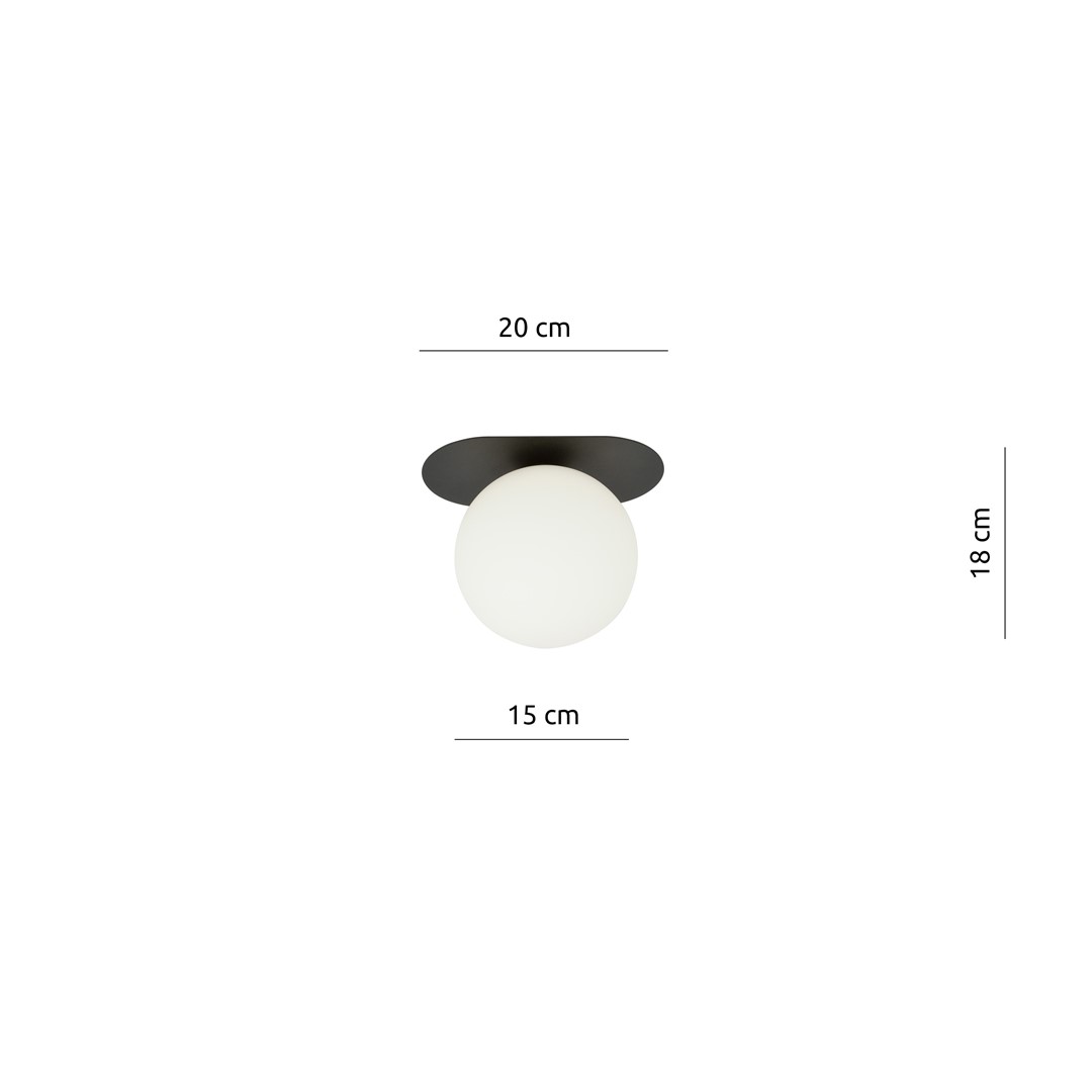 Emibig Stropna svjetiljka PLAZA 230V 10W MAX LED E14 Čelik/ Staklo Crna