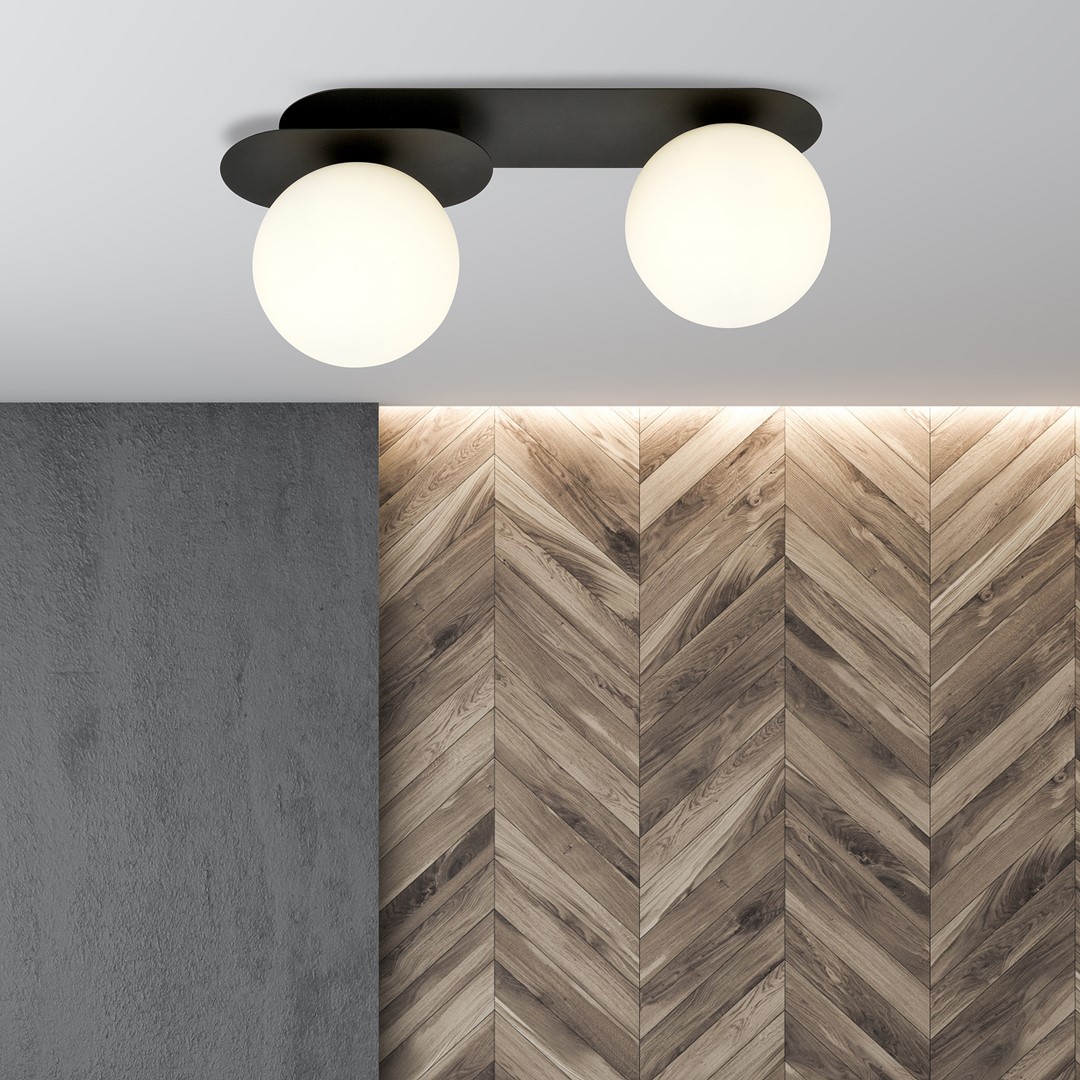 Emibig Stropna svjetiljka PLAZA 230V 10W MAX LED E14 Čelik/ Staklo Crna