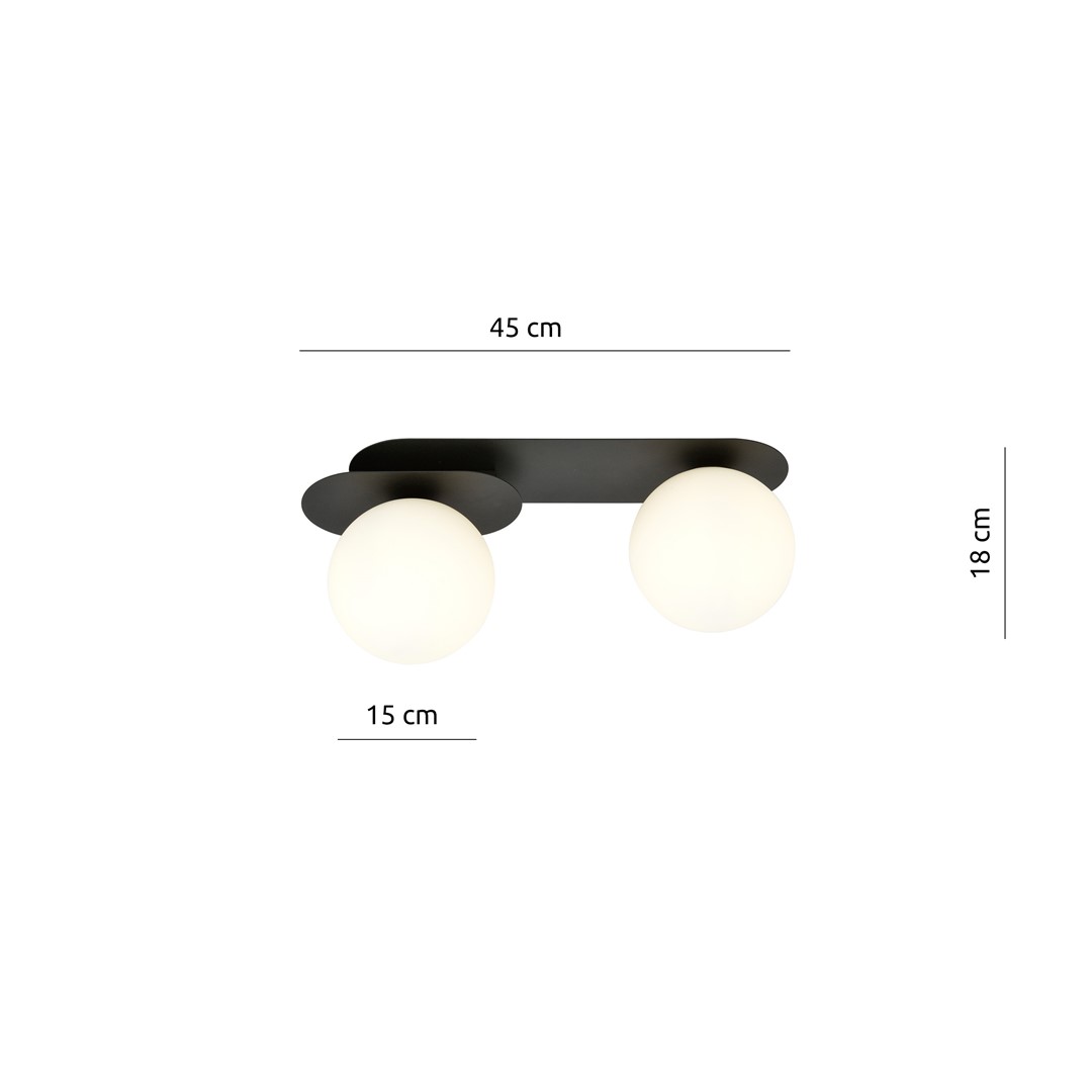 Emibig Stropna svjetiljka PLAZA 230V 10W MAX LED E14 Čelik/ Staklo Crna