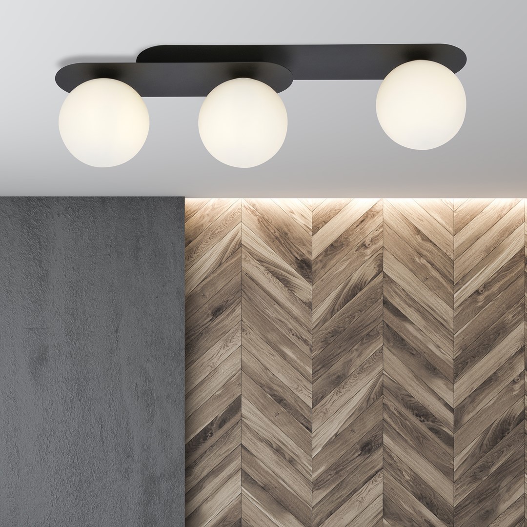 Emibig Stropna svjetiljka PLAZA 230V 10W MAX LED E14 Čelik/ Staklo Crna